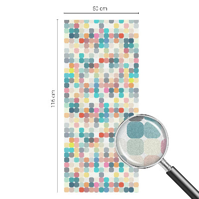 Színes négyzetek Öntapadós üvegfólia vitrázs mintával