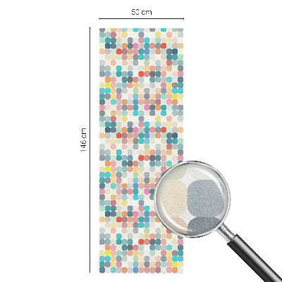 Színes négyzetek Öntapadós üvegfólia vitrázs mintával