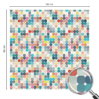 Színes négyzetek Öntapadós üvegfólia vitrázs mintával