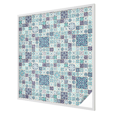 Virágos csempe Öntapadós üvegfólia vitrázs mintával