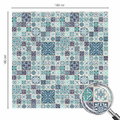 Virágos csempe Öntapadós üvegfólia vitrázs mintával