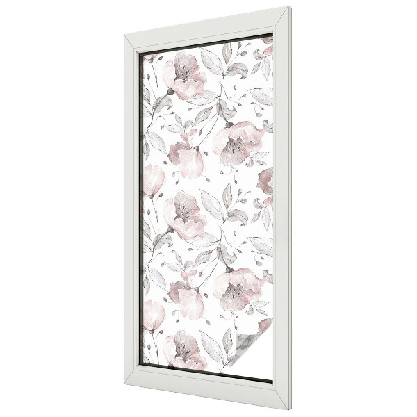 Rózsa levelek Öntapadós üvegfólia vitrázs mintával