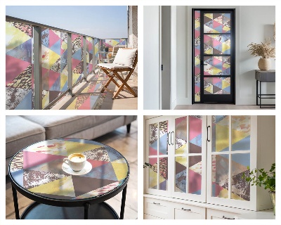 Színes háromszögek Belátásgátló fólia ablakra