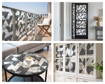 Geometriai illúziók Öntapadós ablakfólia ólomüveg mintával