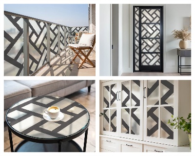 Összefonódó téglalapok Üvegfólia ablakra