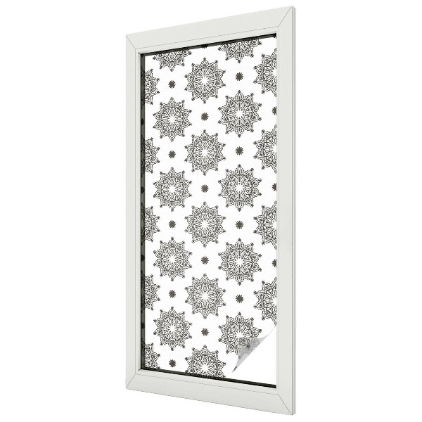 Klasszikus rozetták Öntapadós ablakfólia ólomüveg mintával