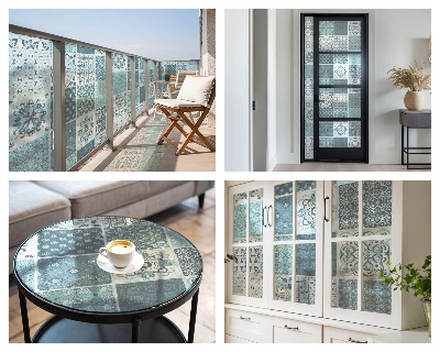 Bohém csempe Öntapadós ablakfólia ólomüveg mintával