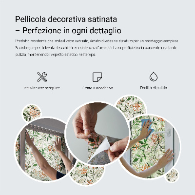 Finom elegancia Öntapadós üvegfólia vitrázs mintával