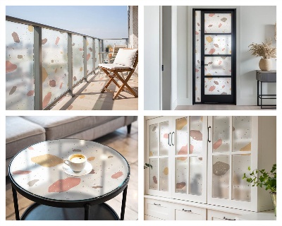 Absztrakt terrazzo Ablaküveg fólia belátásgátló