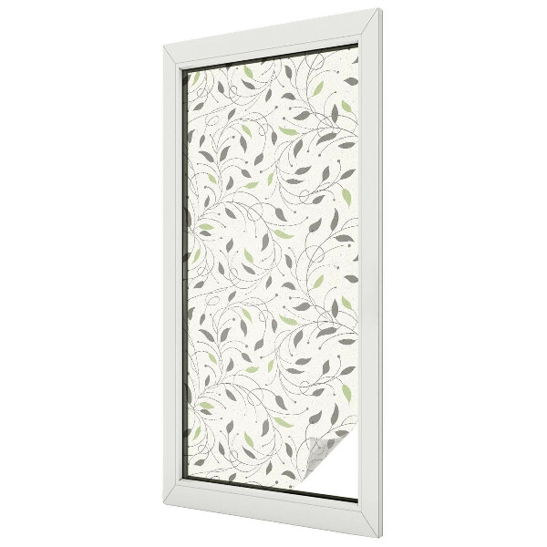 Hajtások levelei Öntapadós üvegfólia vitrázs mintával