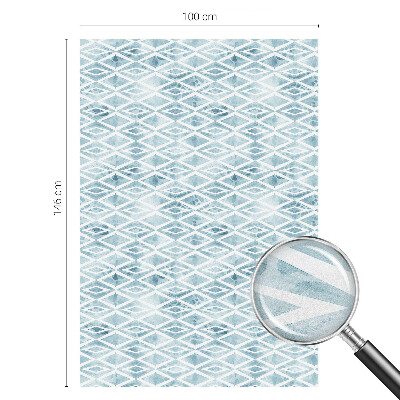 Kék rombuszok Öntapadós üvegfólia vitrázs mintával