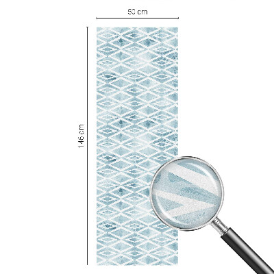 Kék rombuszok Öntapadós üvegfólia vitrázs mintával