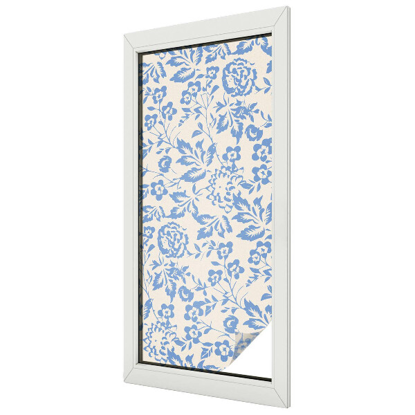 Virágok levelek Öntapadós ablakfólia ólomüveg mintával