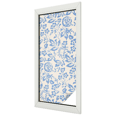 Virágok levelek Öntapadós ablakfólia ólomüveg mintával