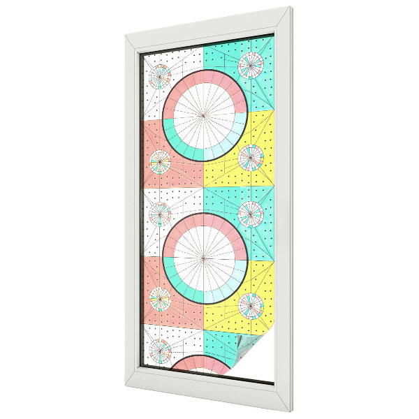 Geometriai körök Öntapadós üvegfólia vitrázs mintával