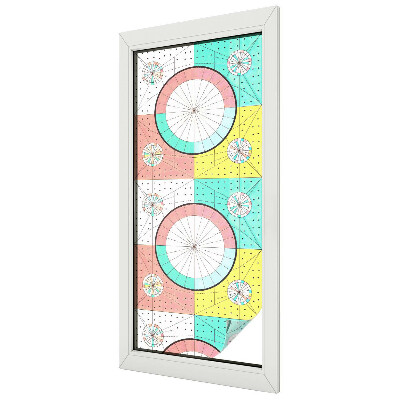 Geometriai körök Öntapadós üvegfólia vitrázs mintával