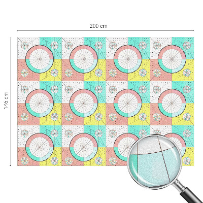 Geometriai körök Öntapadós üvegfólia vitrázs mintával