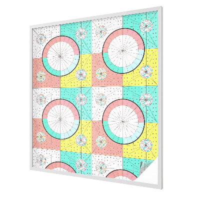 Geometriai körök Öntapadós üvegfólia vitrázs mintával