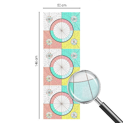 Geometriai körök Öntapadós üvegfólia vitrázs mintával