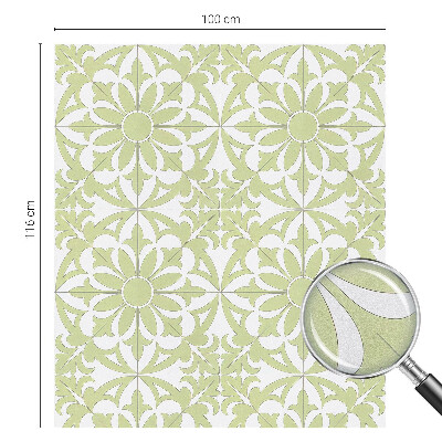 Zöld dísz Öntapadós ablakfólia ólomüveg mintával