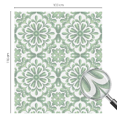 Zöld levelek Öntapadós ablakfólia ólomüveg mintával