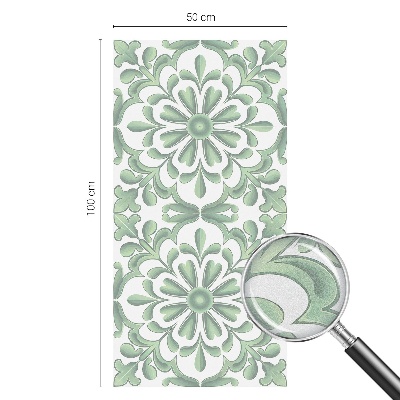 Zöld levelek Öntapadós ablakfólia ólomüveg mintával