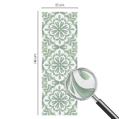 Zöld levelek Öntapadós ablakfólia ólomüveg mintával