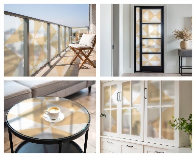 Geometriai háromszögek Öntapadós ablakfólia ólomüveg mintával