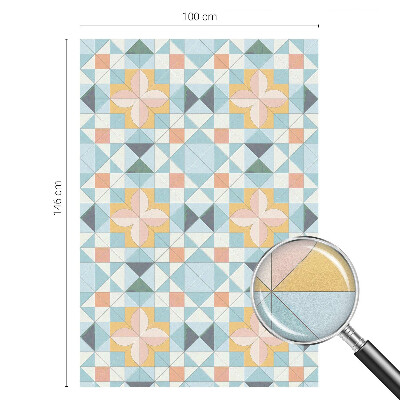 Színes geometria Öntapadós üvegfólia vitrázs mintával