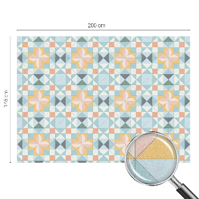 Színes geometria Öntapadós üvegfólia vitrázs mintával