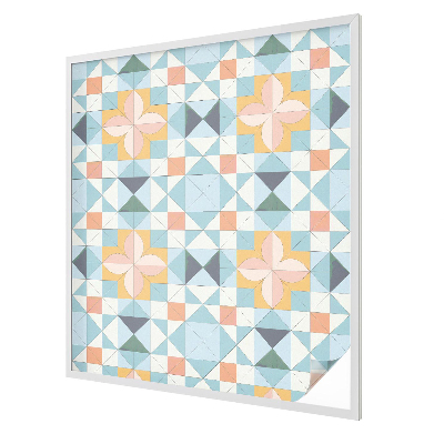 Színes geometria Öntapadós üvegfólia vitrázs mintával