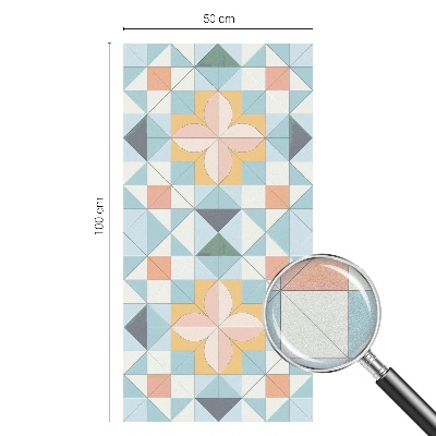 Színes geometria Öntapadós üvegfólia vitrázs mintával