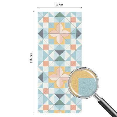 Színes geometria Öntapadós üvegfólia vitrázs mintával