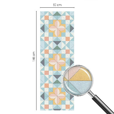 Színes geometria Öntapadós üvegfólia vitrázs mintával