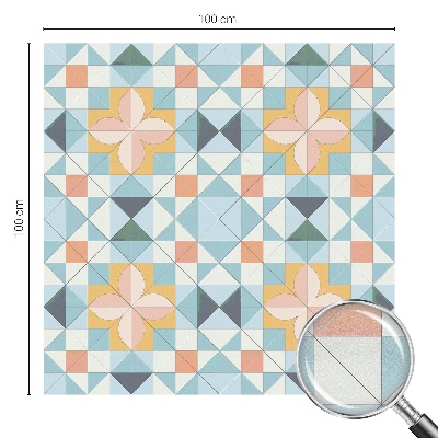 Színes geometria Öntapadós üvegfólia vitrázs mintával