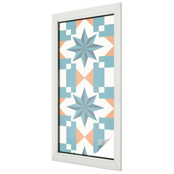 Kék csillagok Öntapadós ablakfólia ólomüveg mintával