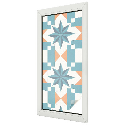 Kék csillagok Öntapadós ablakfólia ólomüveg mintával