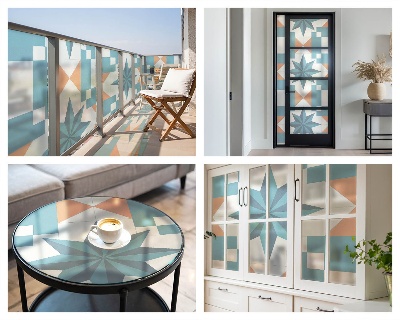 Kék csillagok Öntapadós ablakfólia ólomüveg mintával