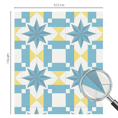 Kék csillagok Öntapadós üvegfólia vitrázs mintával