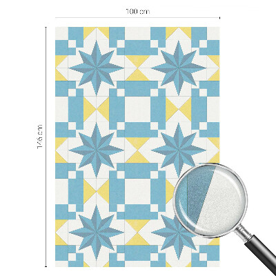 Kék csillagok Öntapadós üvegfólia vitrázs mintával