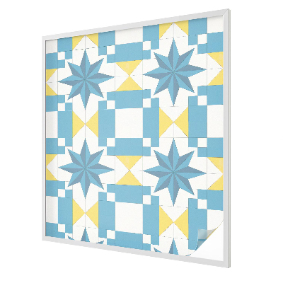 Kék csillagok Öntapadós üvegfólia vitrázs mintával