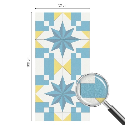 Kék csillagok Öntapadós üvegfólia vitrázs mintával