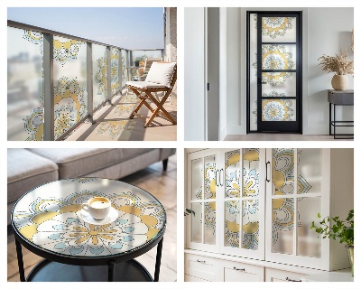 Színes mandalák Ablaküveg fólia belátásgátló