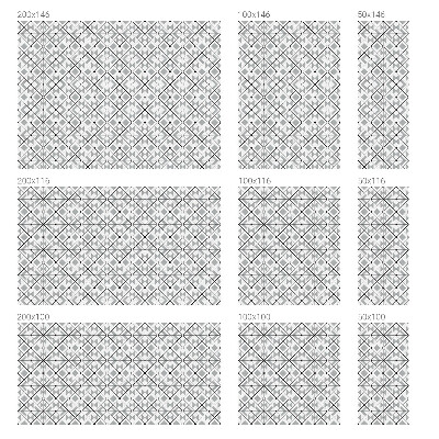 Geometriai minták Öntapadós üvegfólia vitrázs mintával