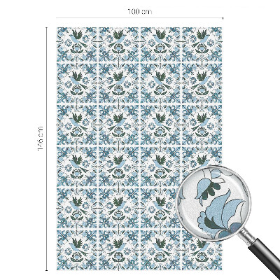 Kék virágok Öntapadós ablakfólia ólomüveg mintával