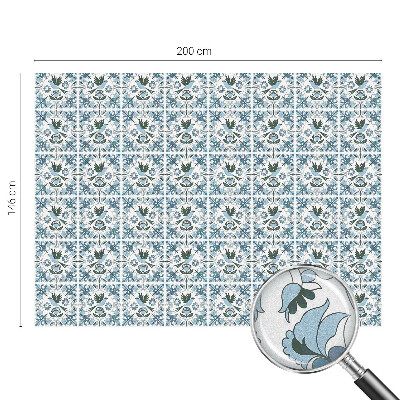 Kék virágok Öntapadós ablakfólia ólomüveg mintával