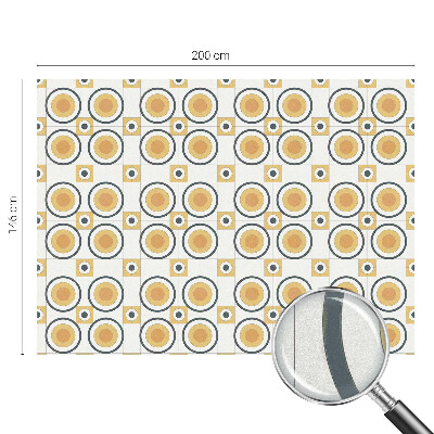 Retro körök Öntapadós üvegfólia vitrázs mintával