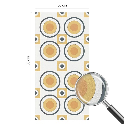 Retro körök Öntapadós üvegfólia vitrázs mintával