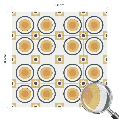 Retro körök Öntapadós üvegfólia vitrázs mintával