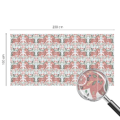 Színes lovak Öntapadós üvegfólia vitrázs mintával